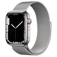 ساعت هوشمند اپل واچ سری 7 استیل نقره ای 45 میلیمتری با بند Silver Milanese Loop 